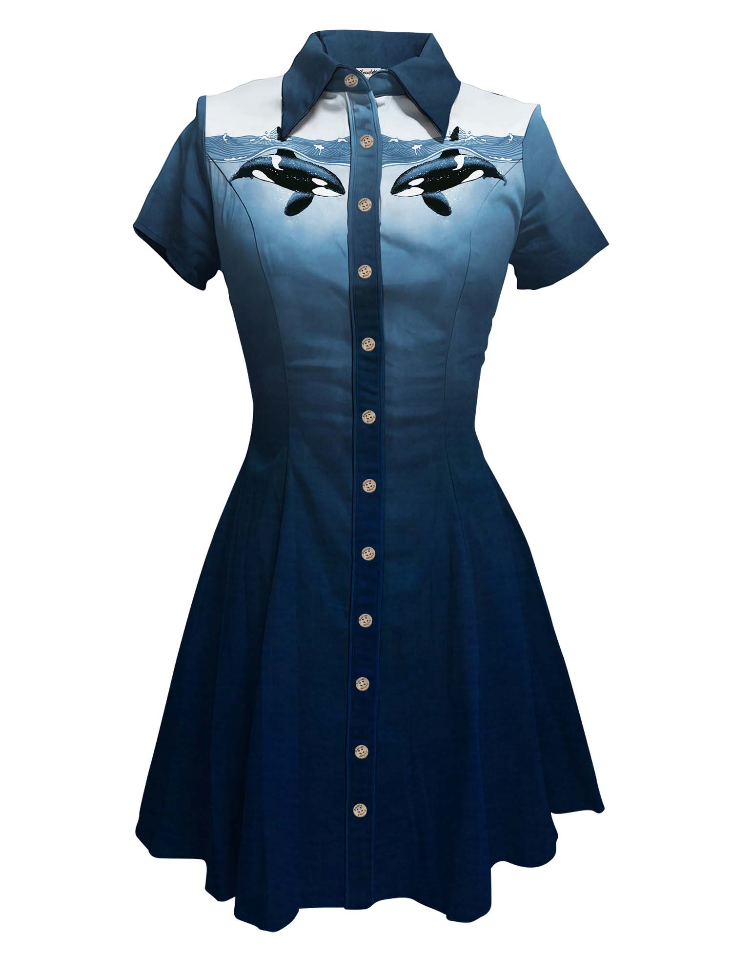 Killer Whales In The Ocean - 100% Cotton Dress
