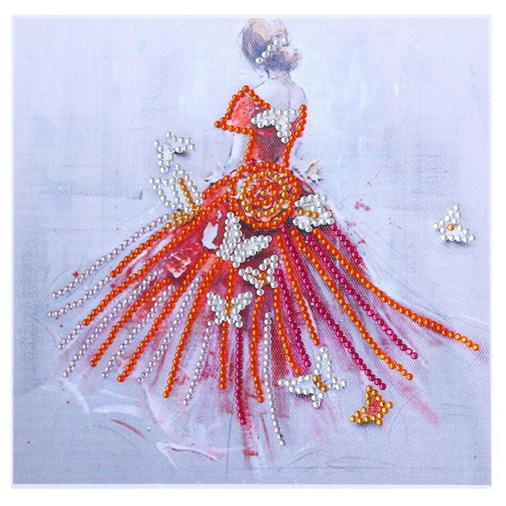 Partial Special Shaped Diamond Painting Dress Girl
