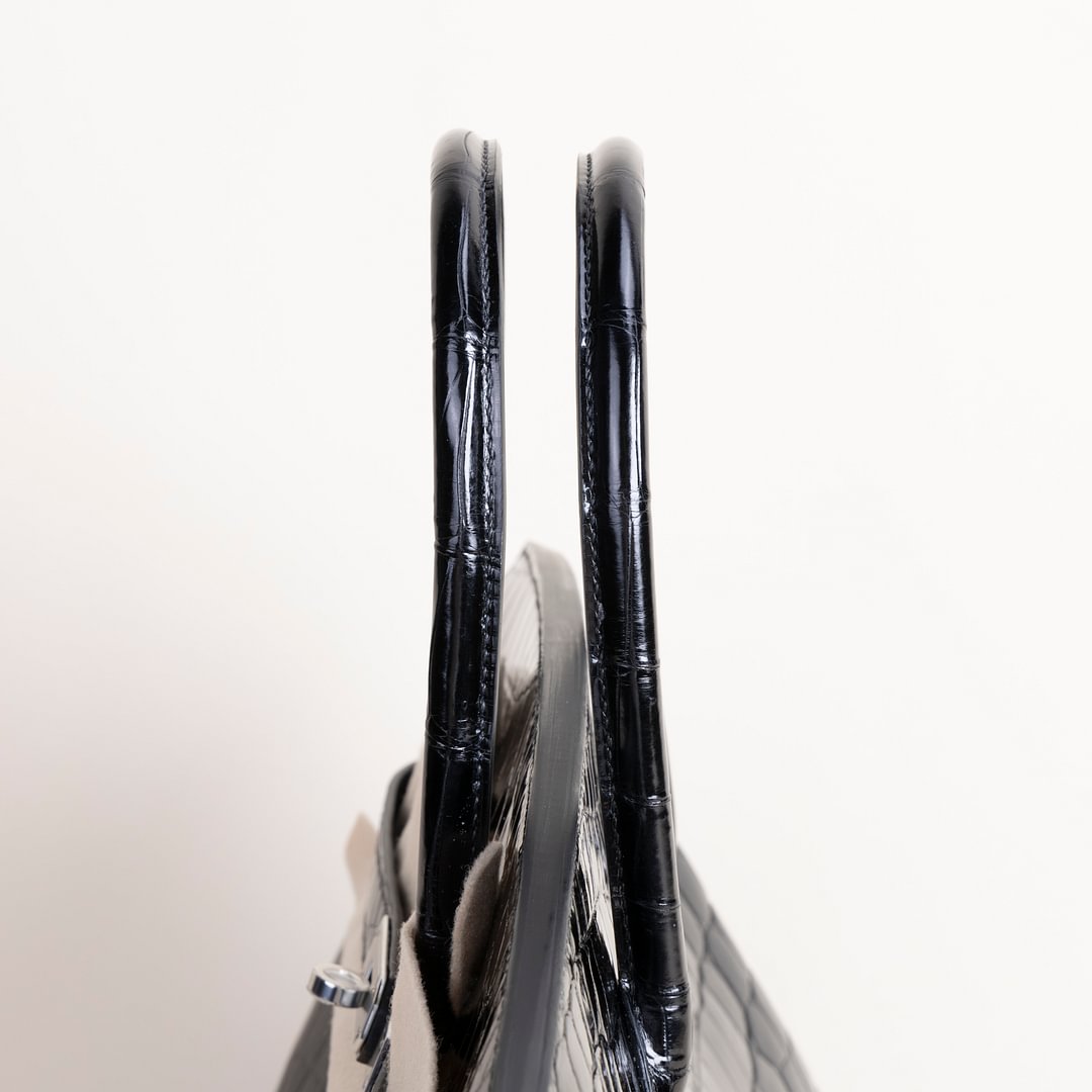 Birkin 35cm Shiny Niloticus crocodile 89 Noir PHW