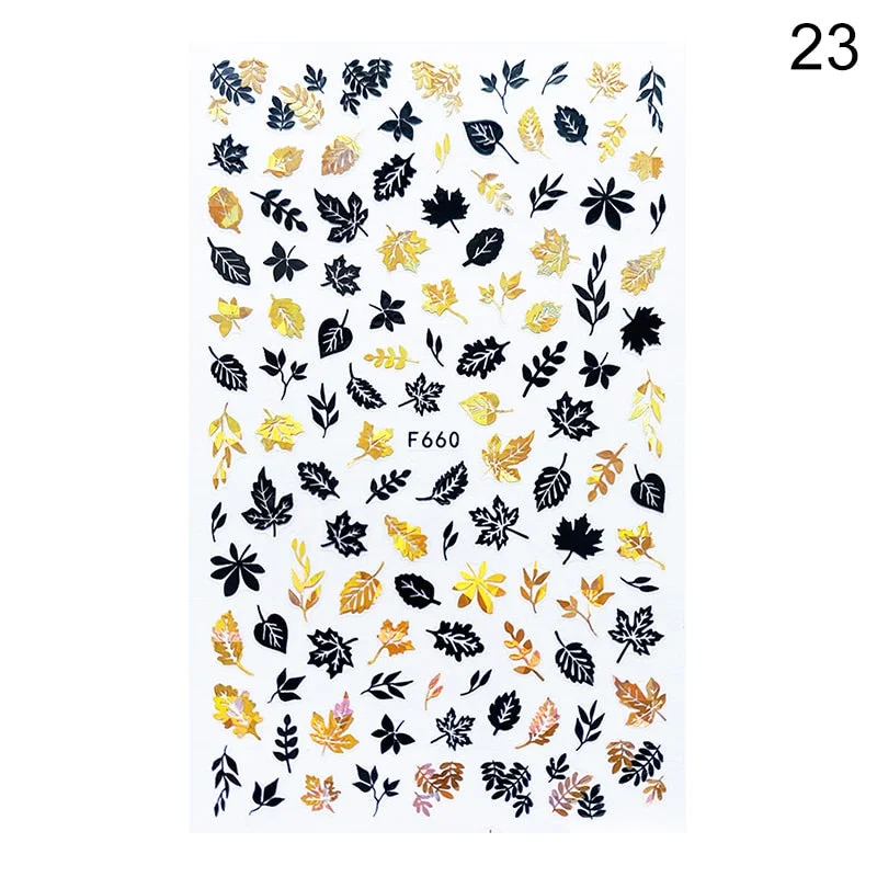 1PC Succulent Plants Flower 3D Nail Sticker Spring Floral Leaves Adhesive Transfer Decals Slider DIY Nail Art Decoration-Nail Inspo