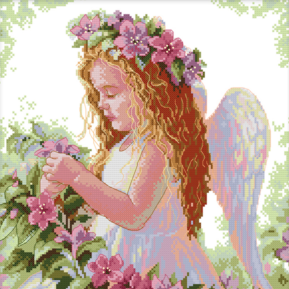 

Angel - 14CT Stamped Cross Stitch - 35*35CM, 501 Original