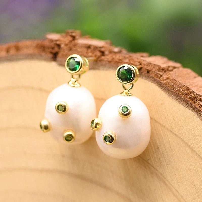 925 Silver Baroque Freshwater Pearl Stud Earrings