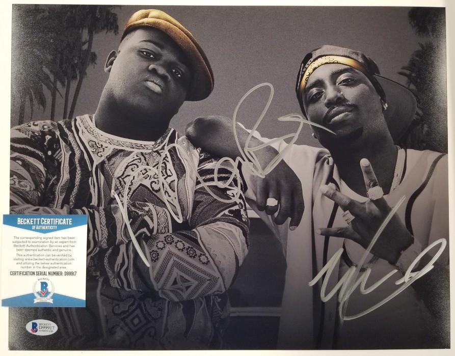 WAVVY JONES + MARCC ROSE signed Unsolved Murders 11x14 TUPAC BIG Photo Poster painting BAS COA