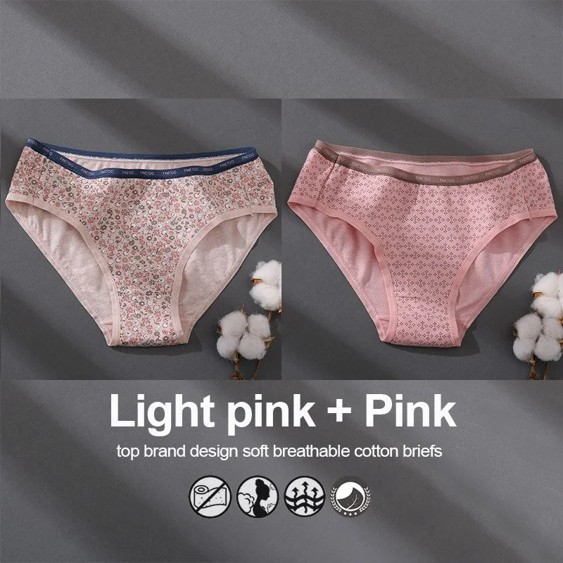 1/2PCS Cotton Underwear Women Panties Patchwork Design Female Lingerie Underpants Girls Pantys Sexy Briefs Intimates for Woman