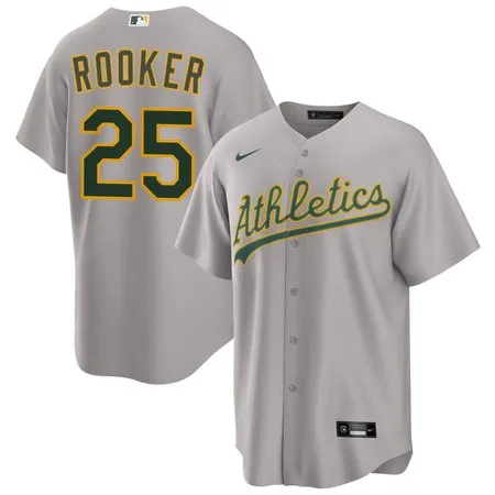 Men's Oakland Athletics #25 Brent Rooker  Gray Home Limited Player Jersey