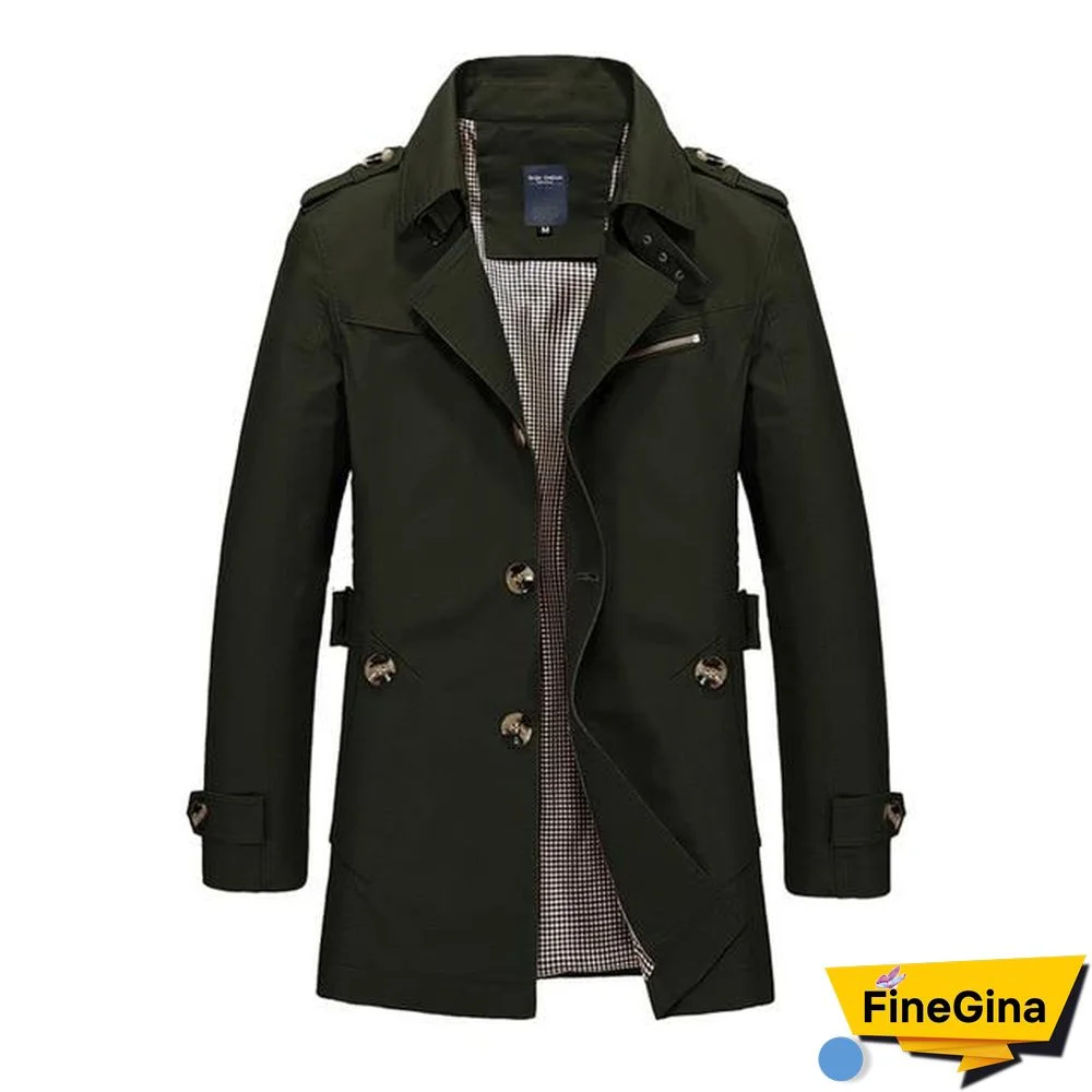 Long Leather Trench Coat Men New Men's Spring Casual Jacket Windbreaker Outerwear High Quality Fashion Long Coat