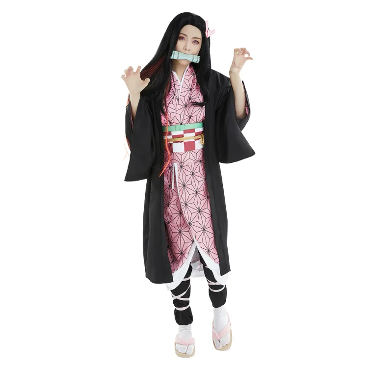 Adult Demon Slayer Kimetsu No Yaiba Kamado NezukoCosplay Costume Halloween Carnival Suit