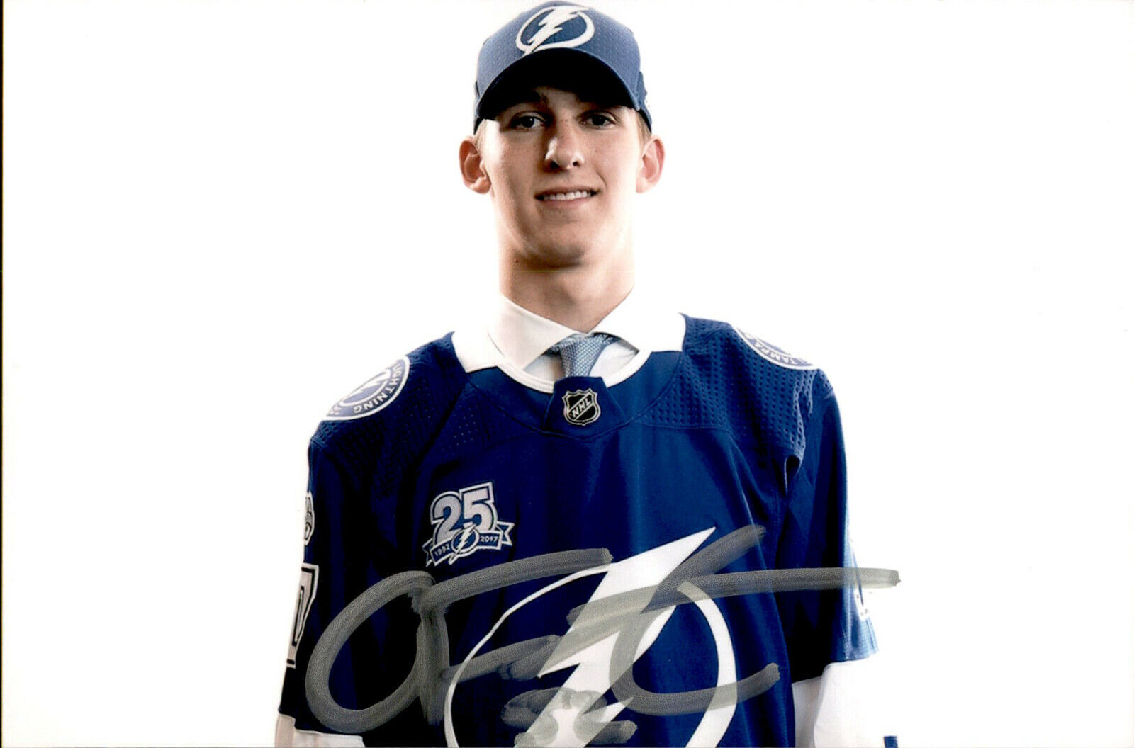 Cal Calan Foote SIGNED 4x6 Photo Poster painting TAMPA BAY LIGHTNING #2