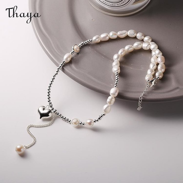 Thaya  925 Silver Pearl Ball Necklace