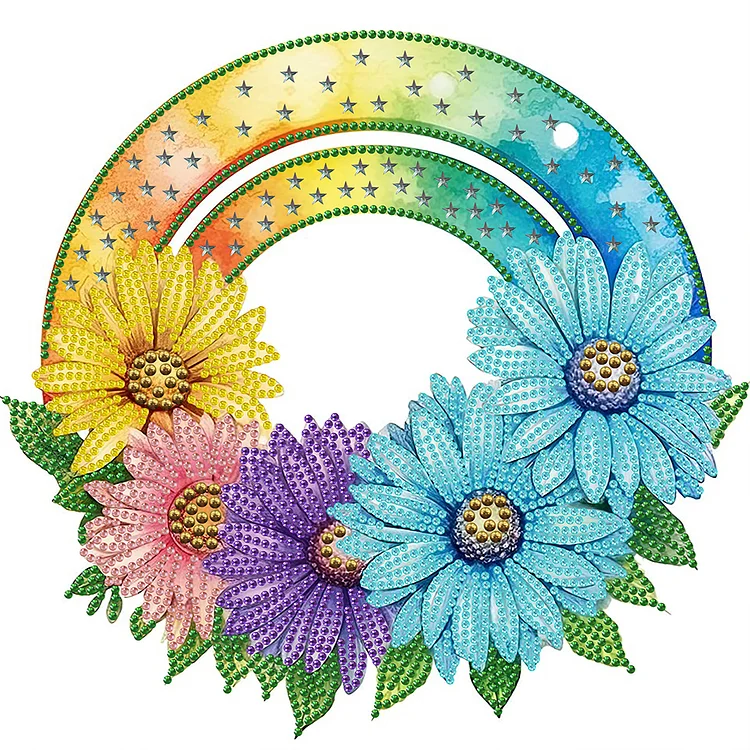 Rainbow Flowers Decorative Diamond Painting Release Papers