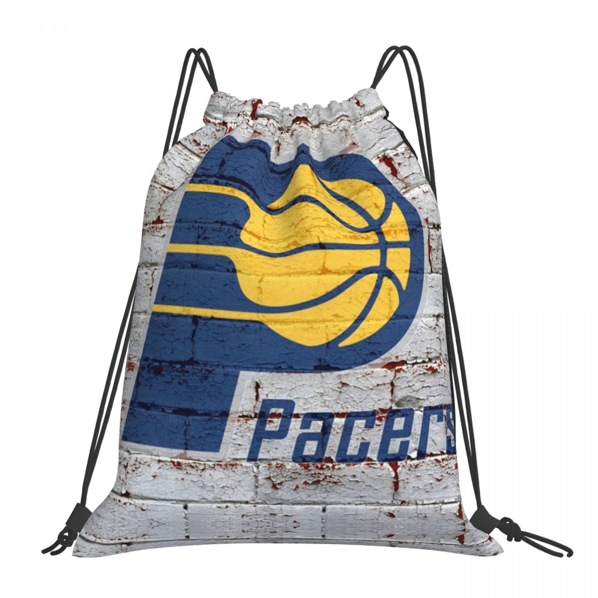 Indiana Pacers Brick Wall Logo Unisex Drawstring Backpack Bag Travel Sackpack