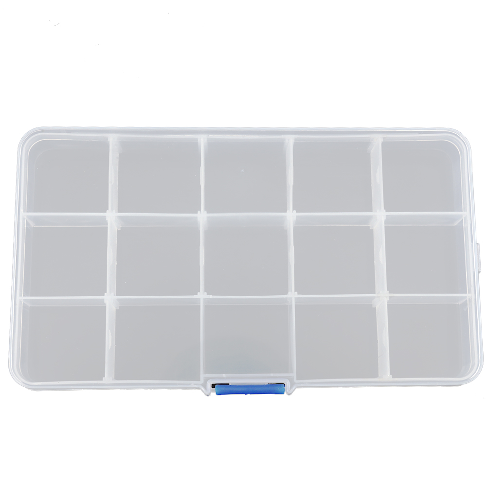 

15 Slots Transparent Plastic Fishing Lure Box Fishing Tackle Storage Box, 501 Original