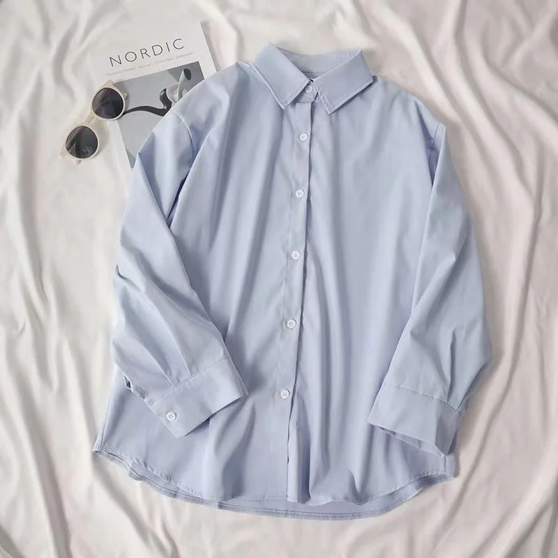 Uveng Uveng White Shirt Female Students Inside And Outside Wearing Spring Long-Sleeved Shirt Women 2025 New