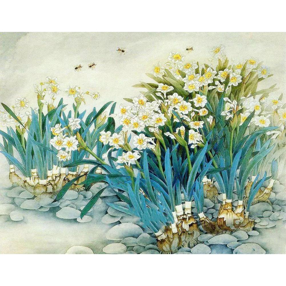 

40x30cm Round Drill Diamond Painting-Flower Coloring, 501 Original