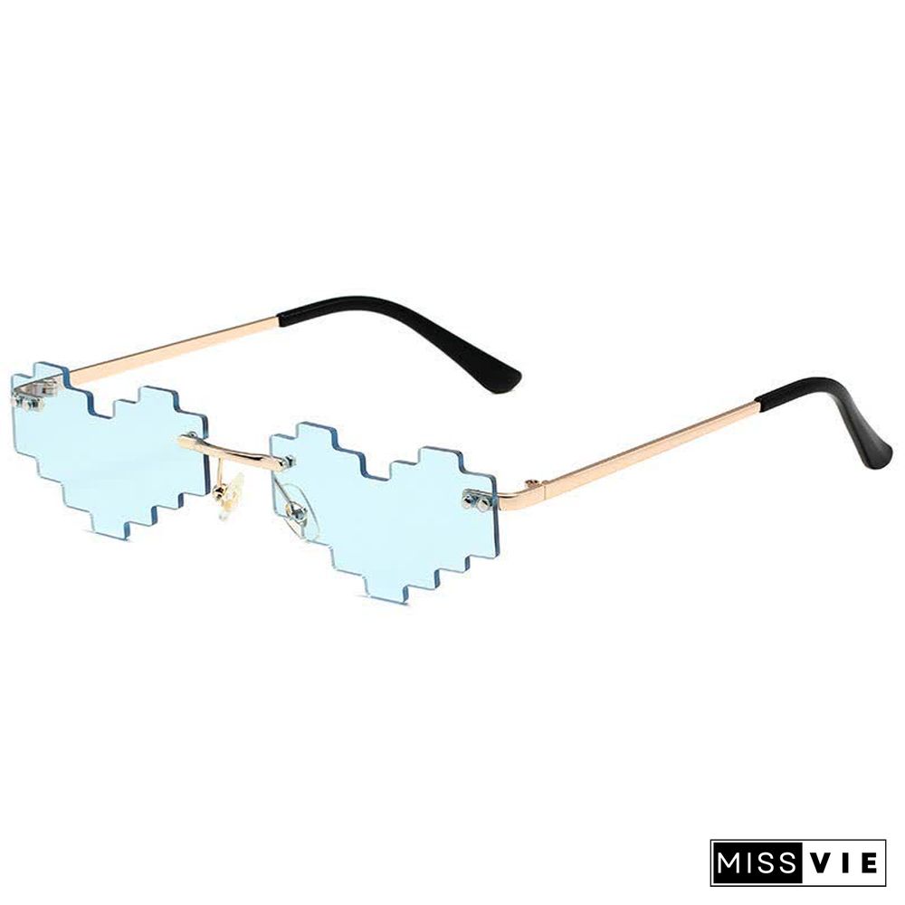 Love Heart Pattern Lens Funny Sunglasses