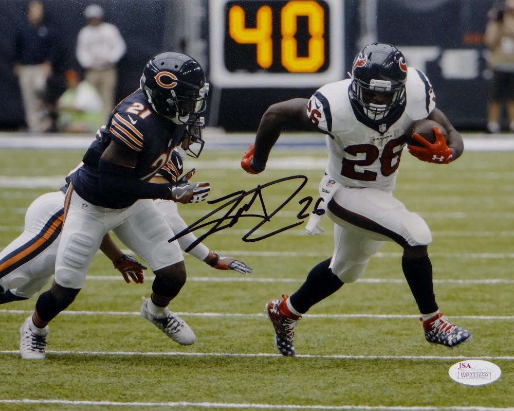 Lamar Miller Signed *Black Houston Texans 8x10 Breakaway Run Photo Poster painting- JSA W Auth