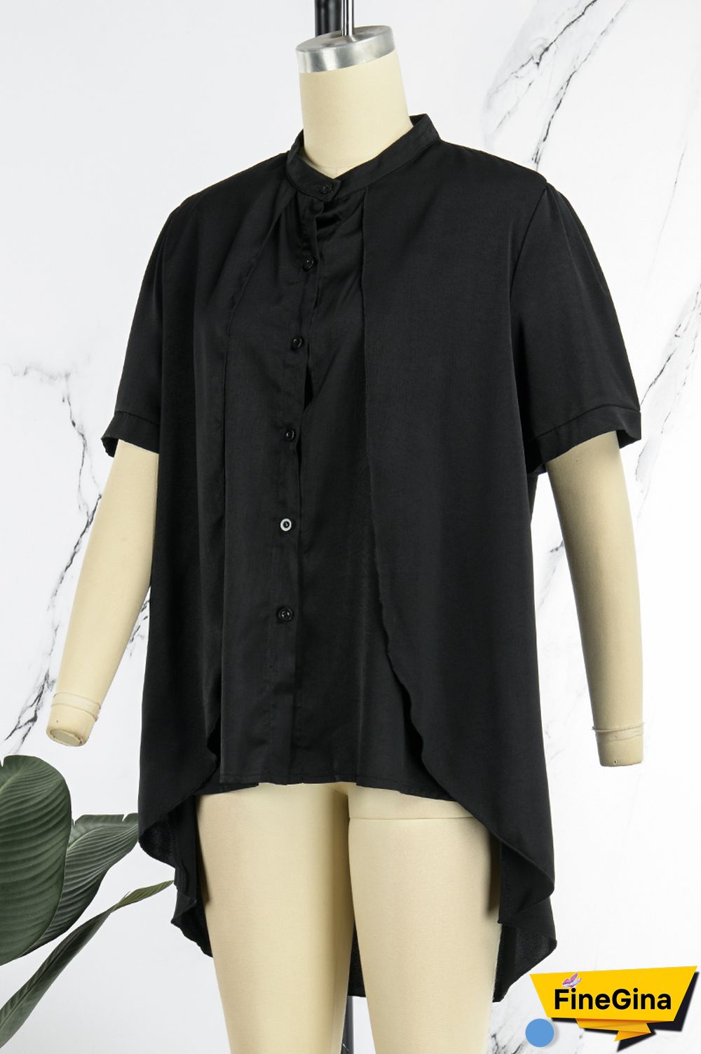 Burgundy Casual Solid Patchwork Shirt Collar Tops