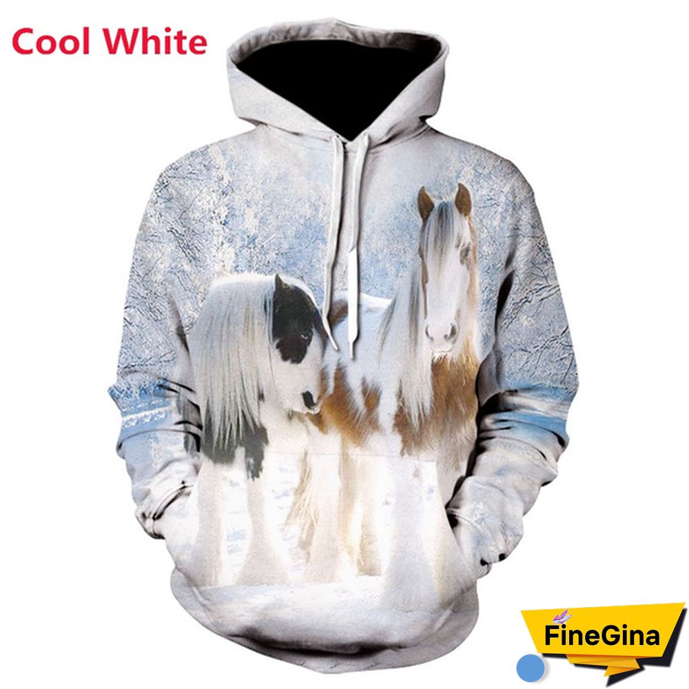 Fashion Sweatshirt Men/Women 3D Horse Print Hoodies Unisex Sweatshirts Streetwear Pullovers Tops XS-5XL Plus Size