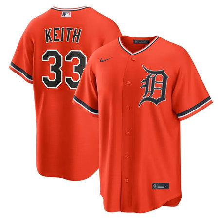 Youth Detroit Tigers #33 Colt Keith Orange Cool Base Stitched Jersey