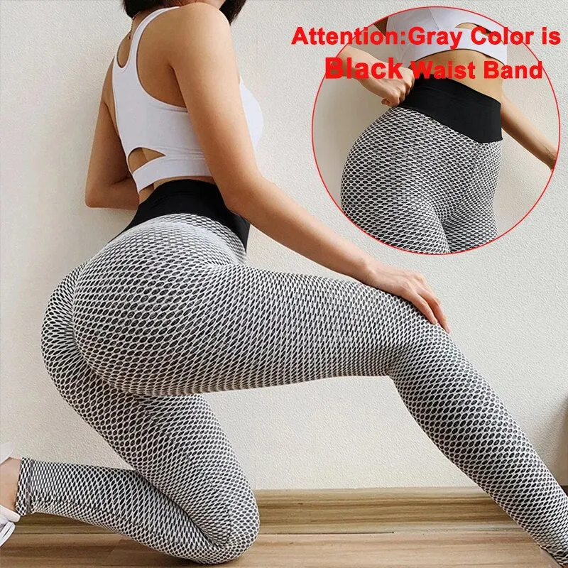 Fitness Women Leggings Fashion Patchwork Print High Waist Elastic Push Up Ankle Length Leggings Seamless Peach Hip Slim Fit