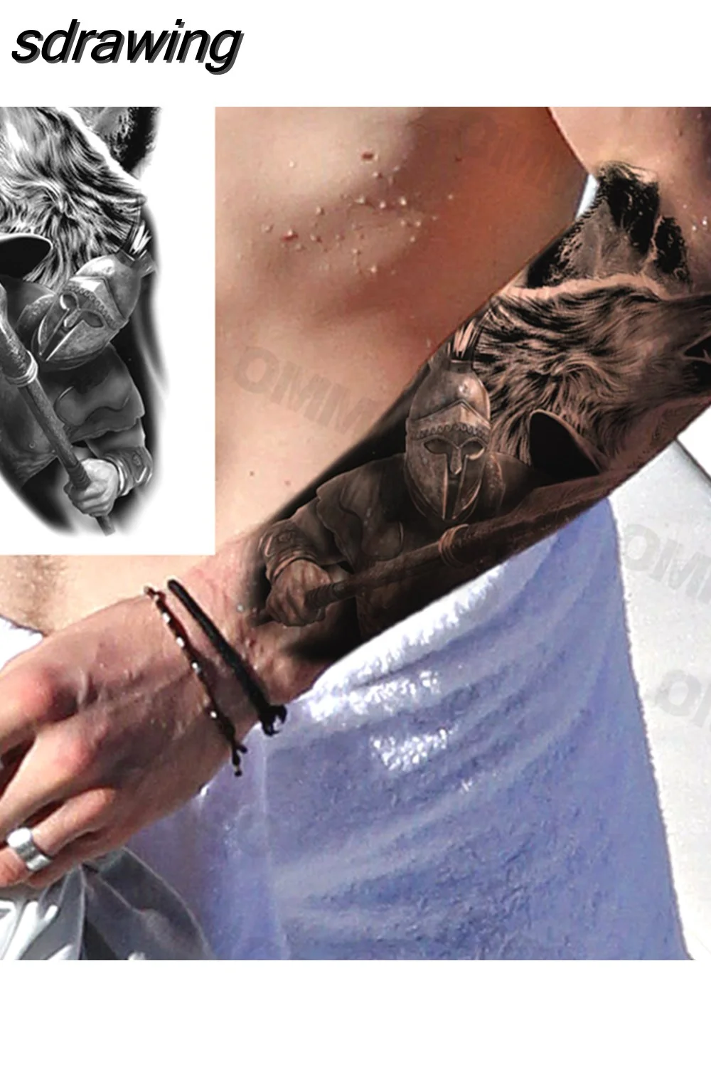 sdrawing Lion Rose Flower Temporary Tattoos For Women Adult Girl Compass Skull Fake Tattoo Arm Thigh Body Art Waterproof Tatoos