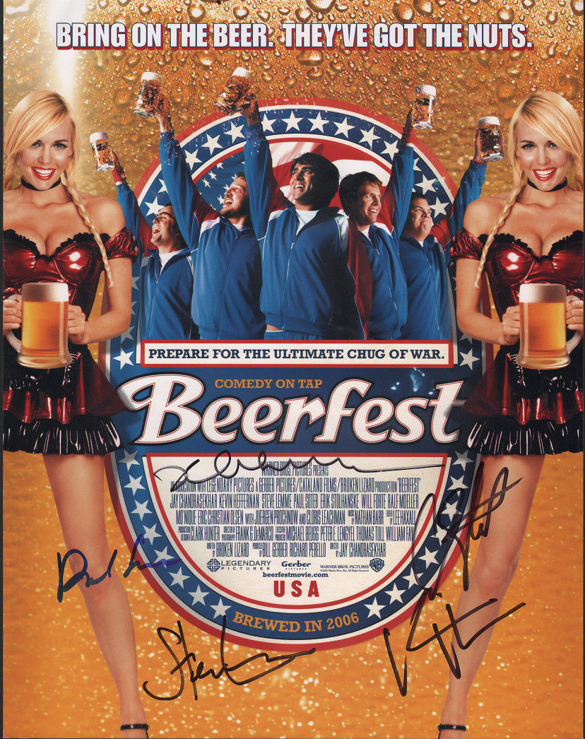 BEERFEST Cast(x5) Authentic Hand-Signed BROKEN LIZARD SUPER TROOPERS 11x14 Photo Poster painting