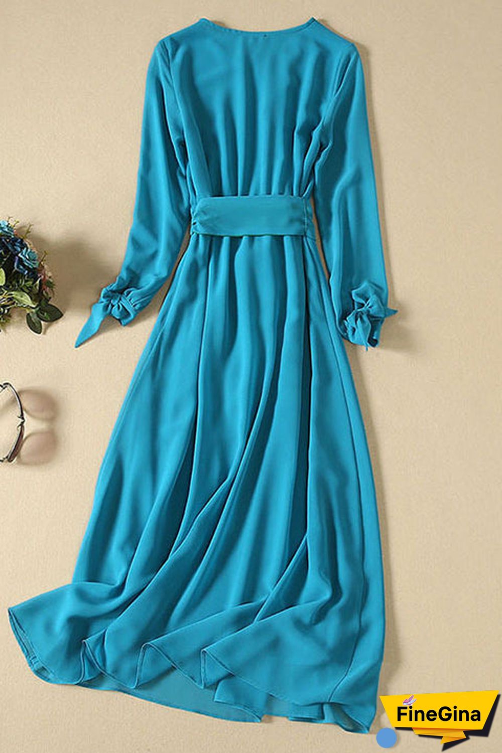 Kate Middleton Scoop Two Tone Lace-up Maxi Dress