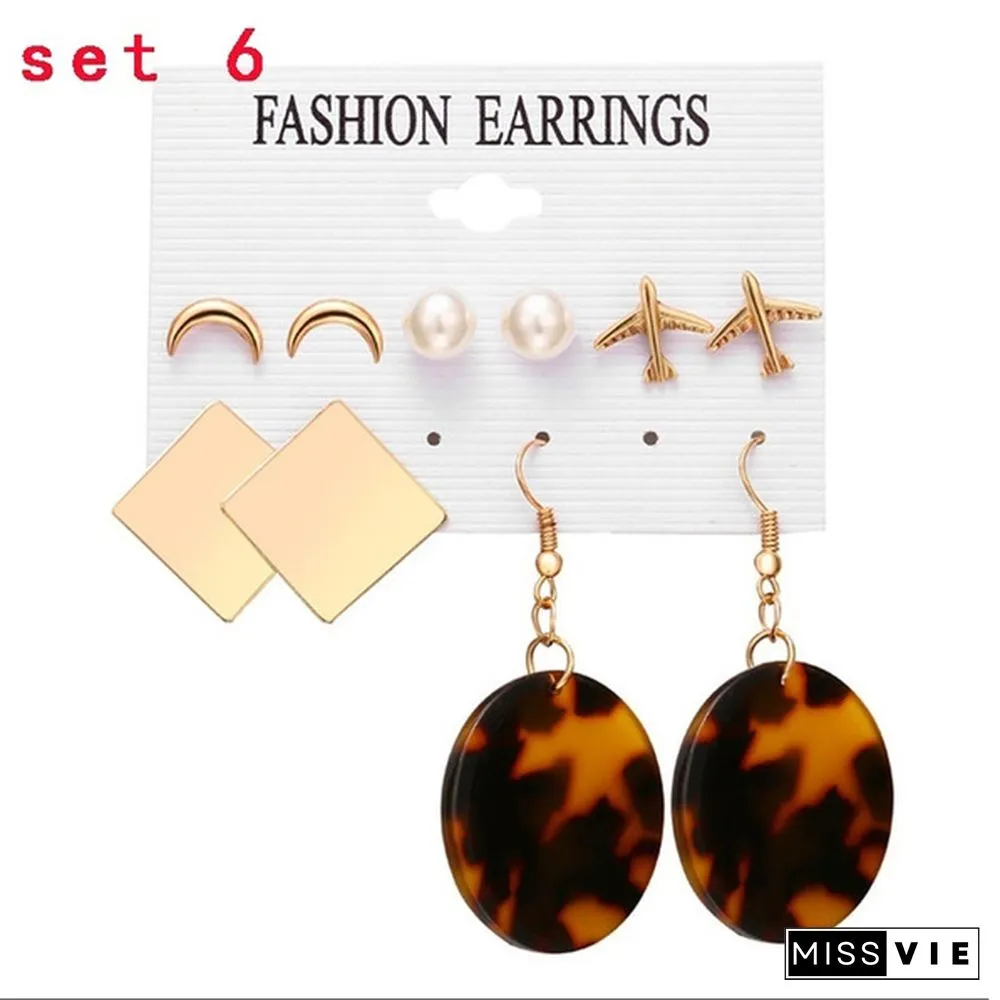 Styles New Tassel Acrylic Earrings For Women Bohemian Set Big Geometric Drop Earring