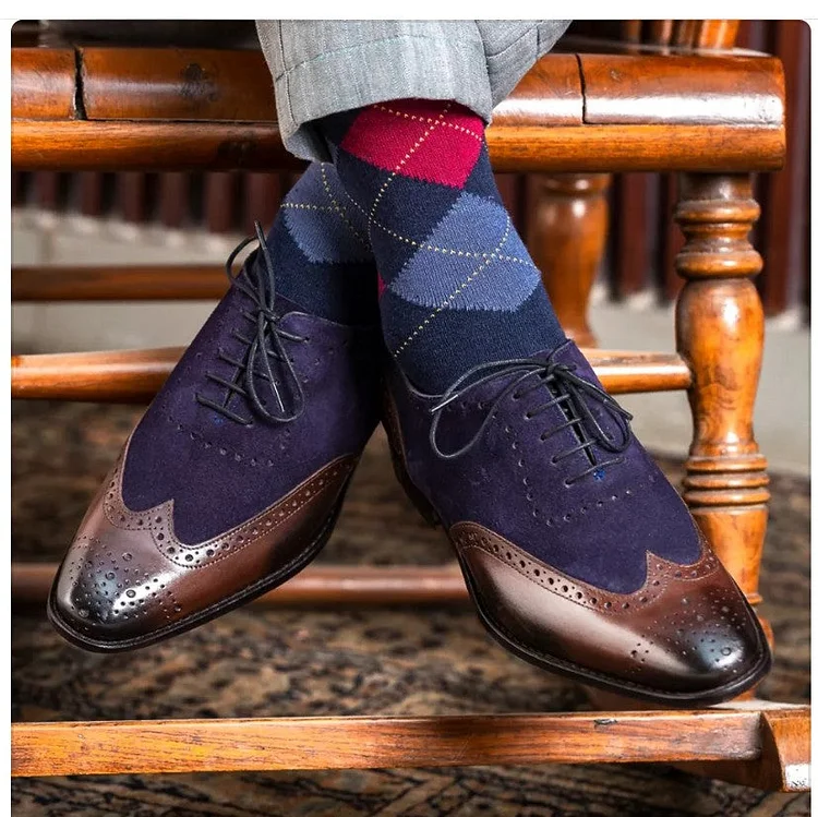 Handmade Formal Shoes Two Tone Shoes, Men Wingtip Dress Shoes, Shoes