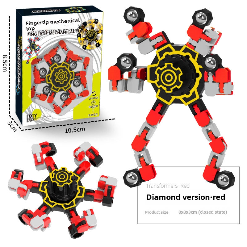 Gyro Toy Children’s Boy’s Transformable Luminous Puzzle Mechanical Fingertip Finger Rotation Decompression Boy’s Toy