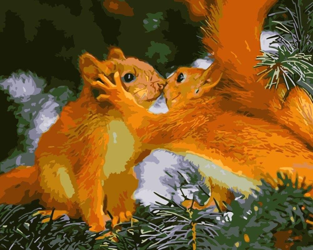 

Love Golden Squirrel – Paint By Numbers - 40*50CM, 501 Original