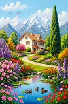 Luxury AB Velvet Diamond Painting Kit - Landscape