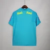 2021 Brazil Training Wear Lake Blue Soccer Jersey perfectftball