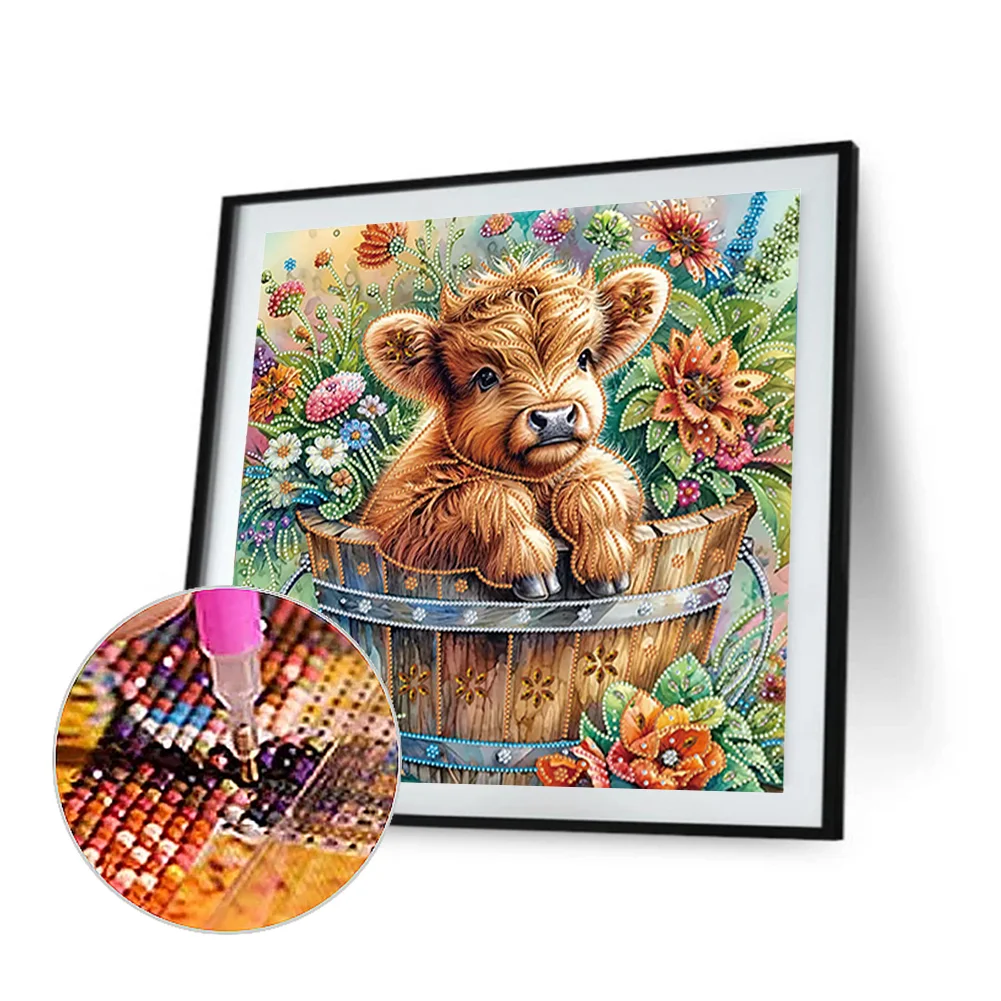 Diamond Painting - Partial Special Shaped Drill - Cow(Canvas|40*40cm)