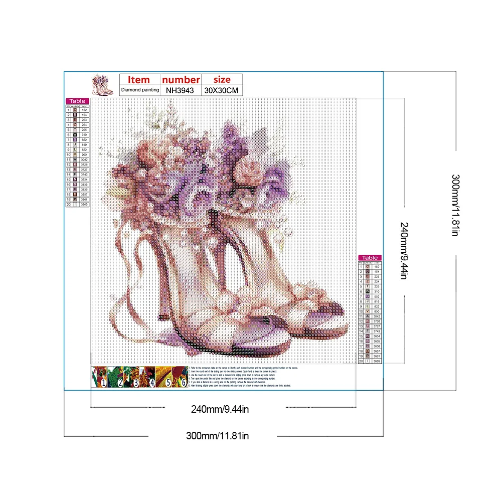 Diamond Painting - Full Round Drill - Flower High Heels(Canvas|30*30cm)