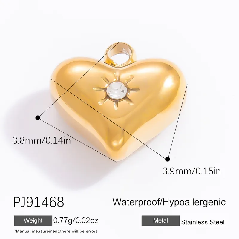 1 Piece 2 PCS/Package 3 PCS/Package 14.24*15.67mm 304 Stainless Steel Heart Shape Bow Knot Pendant Chain Jewelry Accessories