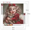 Vie d’animaux de compagnie fille-plein diamant rond peinture-30 * 30cm