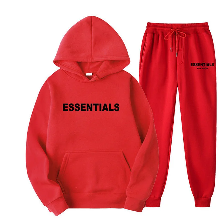 FEAR OF GOD ESSENTIALS Unisex Hoodie Casual 2 Piece Set