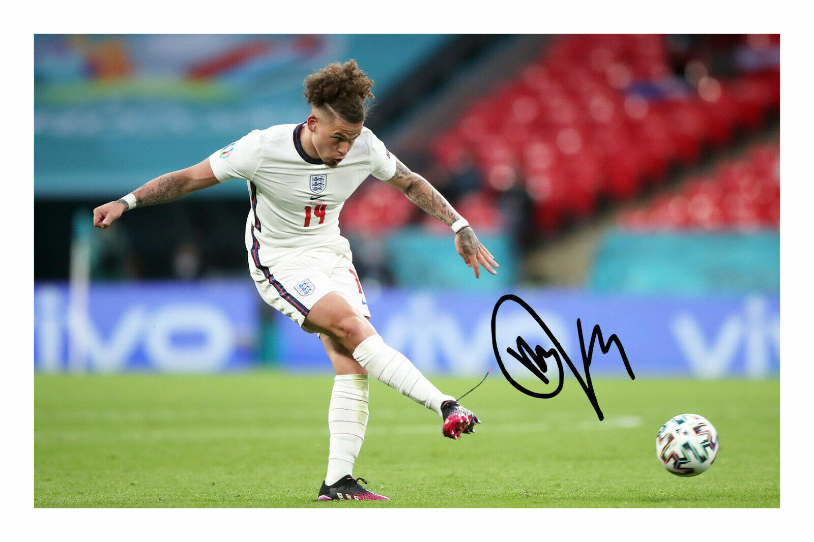 Kalvin Philips - England Euro 2020 2021 Autograph Signed Photo Poster painting Print