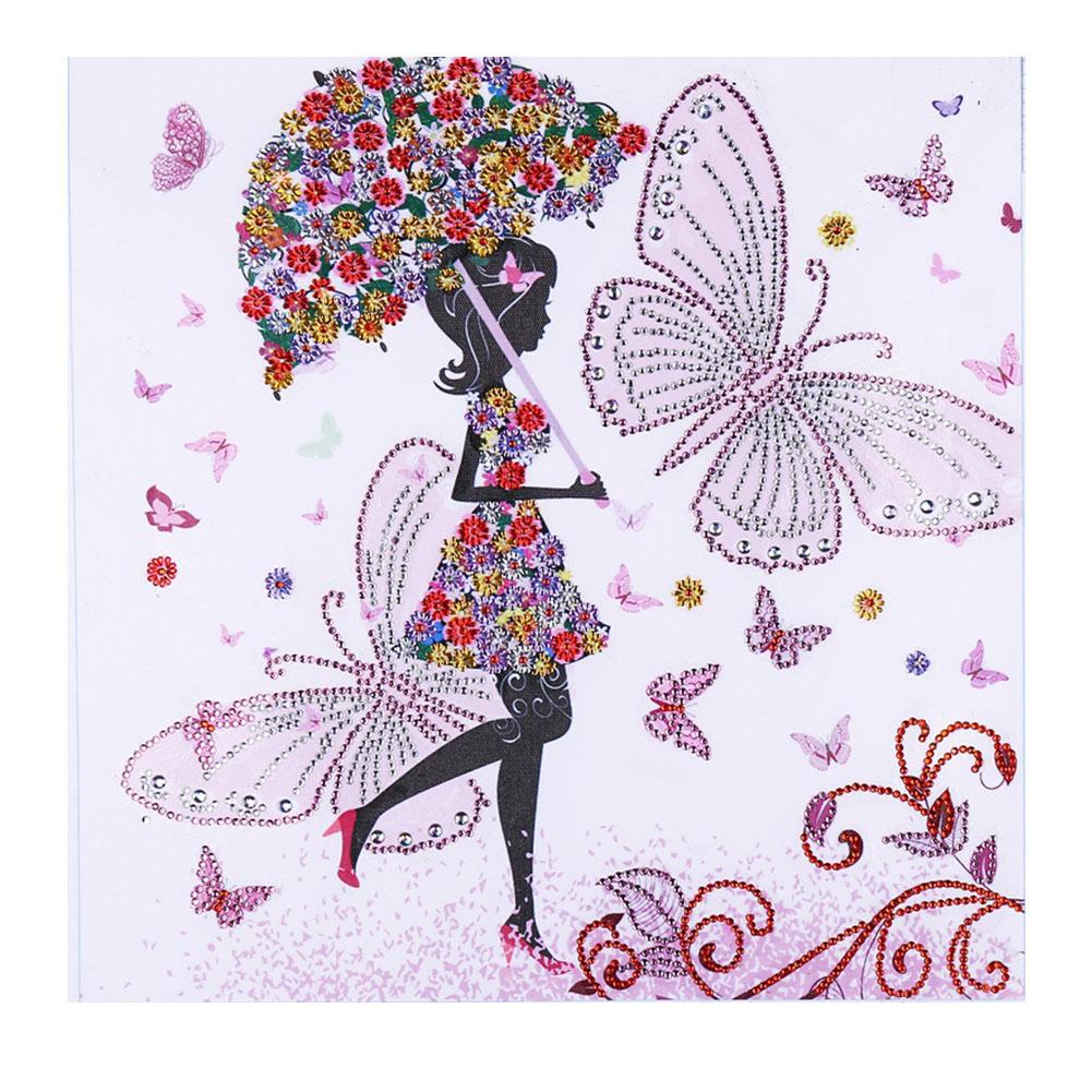 

40*40CM - Special Shaped Diamond Painting - Flowers Fairy, 501 Original