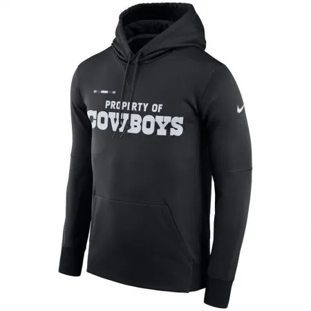 Men's Dallas Cowboys  Black Sideline Property Of Performance Pullover Hoodie