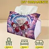 Diamond Painting Rose Dreamcatcher PU Leather Tissue Box for Napkin Holder