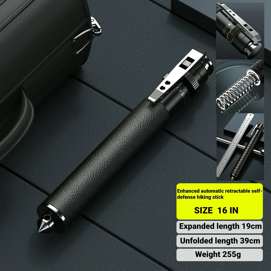 🔥Last Day Promotion 50% OFF-Enhanced automatic retractable self-defense hiking stick