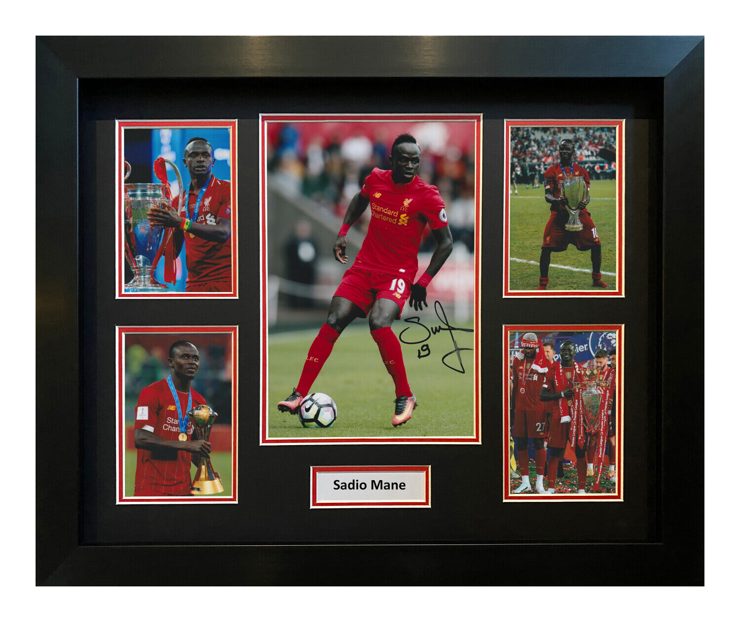 SADIO MANE HAND SIGNED FRAMED Photo Poster painting DISPLAY - LIVERPOOL FOOTBALL AUTOGRAPH.