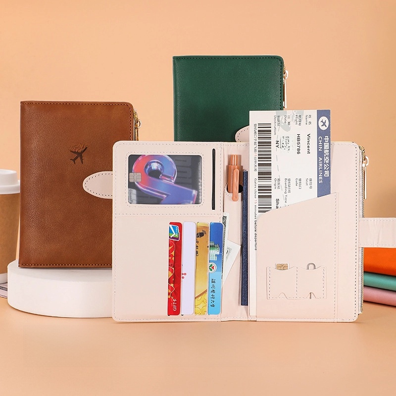 Unisex Letter Airplane Pu Leather Zipper Hidden Buckle Wallets