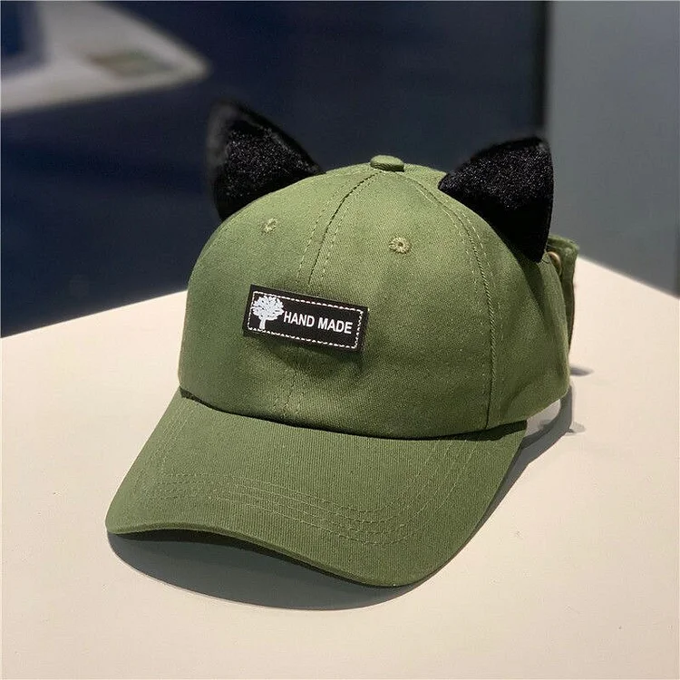 Pilot Hat Woman With Sunglasses Sun Protection Baseball Cap Stylish Fun Cat Ear Glasses Sunscreen-cap Female Funny-cap Summer