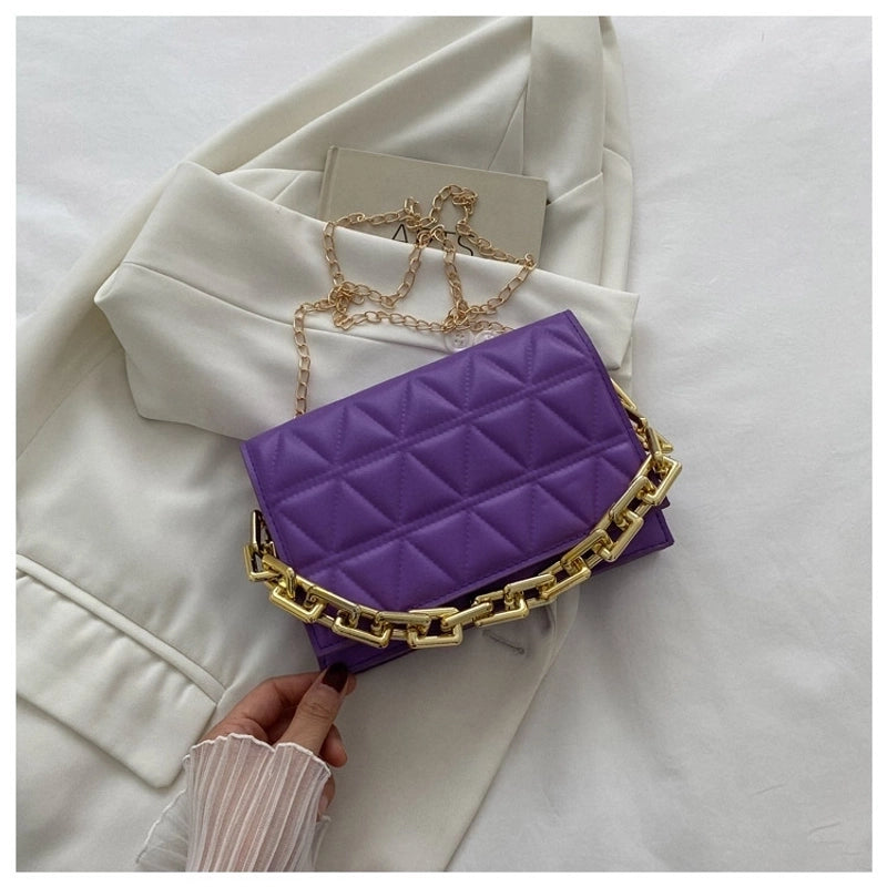 Women’s Medium Summer Pu Leather Elegant Streetwear Square Bag