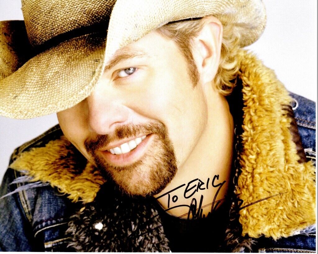 TO ERIC - Toby Keith Signed - Autographed Country Music Singer 8x10 inch Photo Poster painting