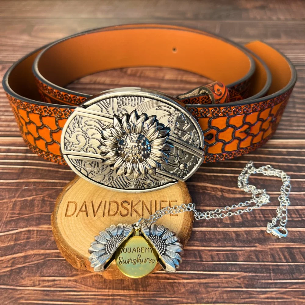 Sunflower Knife buckle and Necklace