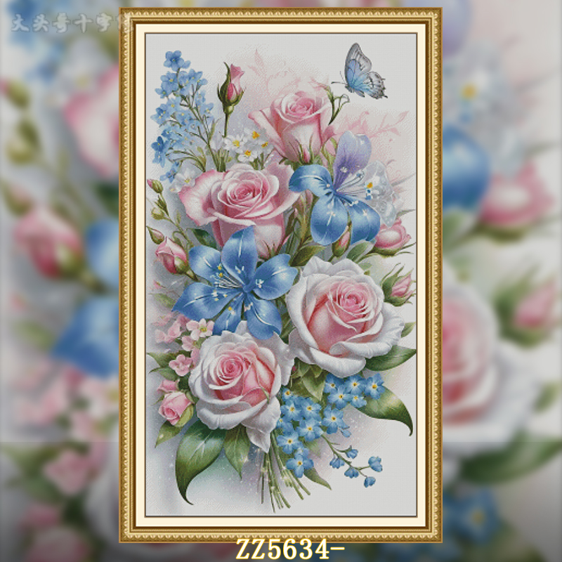 [ZZ5634-Colorful Rose] Painting Fairy Cross Stitch